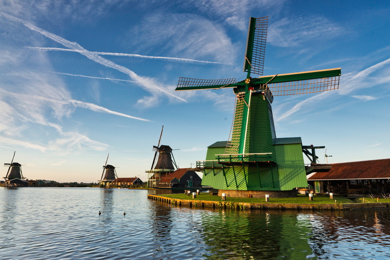alternative energy, canal, building exterior, water, built structure, environment, river, cloud - sky, wind turbine, architecture, fuel and power generation