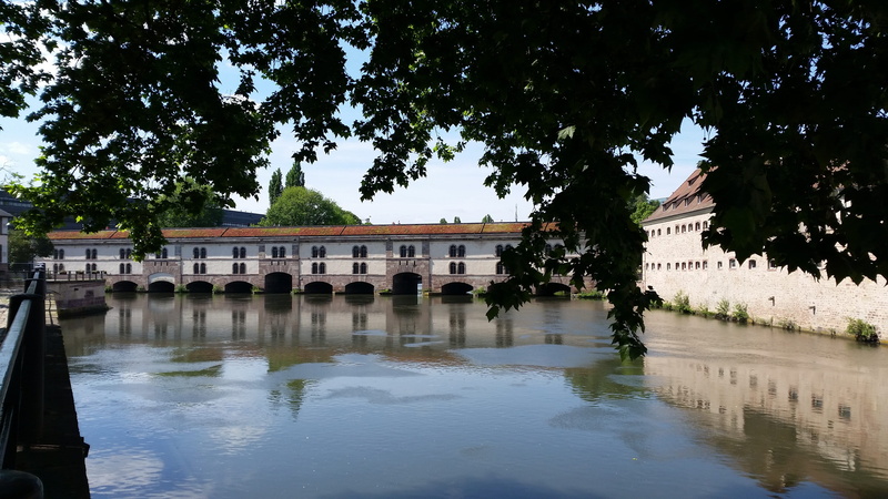 sky, town, no people, rhine, water, europe, france, building, travel destinations, 4K, waterfront, built structure, outdoors, history, nature, arch, strasbourg