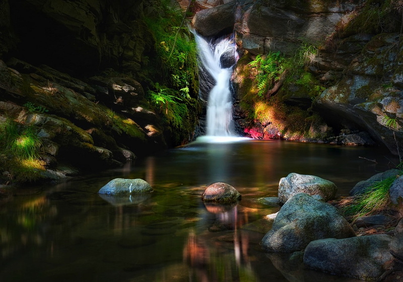 long exposure, nature, lights, creeks, grass, stones, waterfall, moss, 720P, landscape