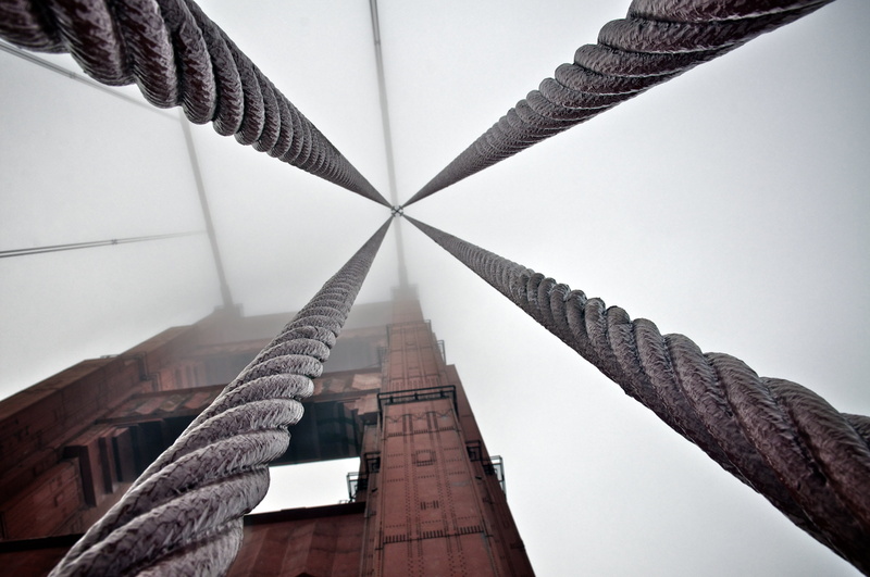 ropes, 4K, Golden Gate Bridge, photography, no People, low angle, low, architecture, angle, city, Flickr, San Francisco  Golden Gate