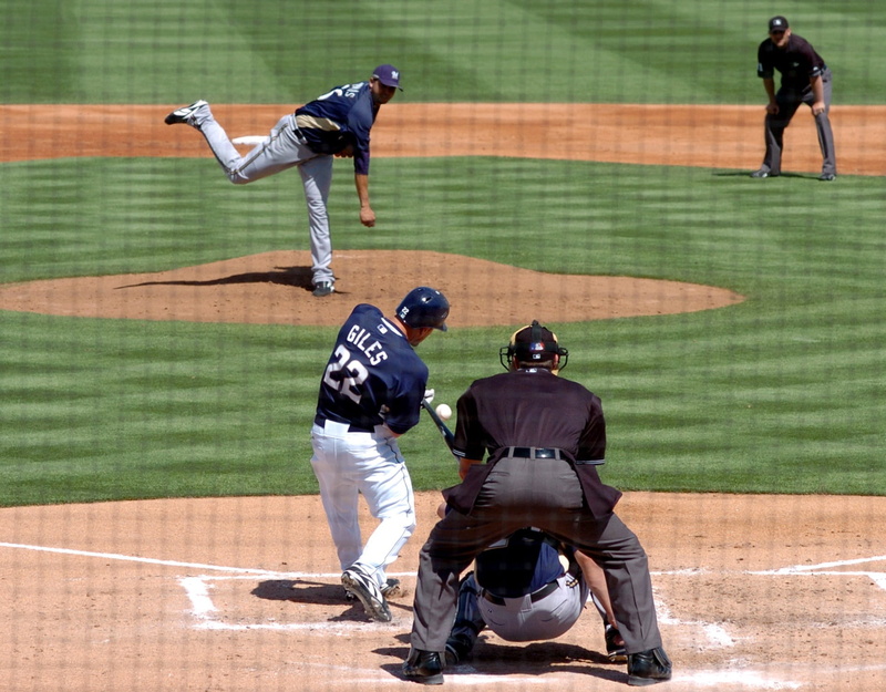 group of people, pitcher, batter, real people, swing, helmet, men, bat, playing field, batters box, nature, umpire, day, baseball - Ball, college, headwear