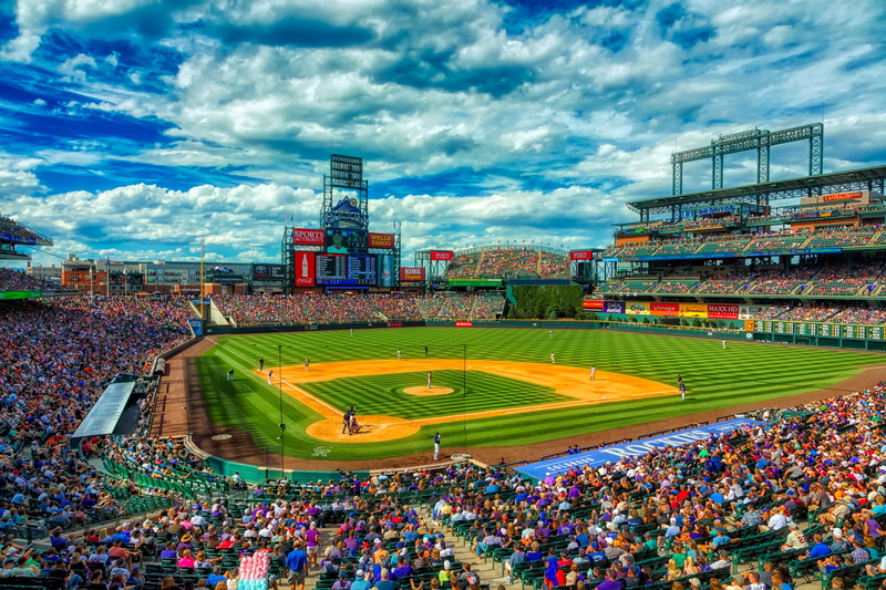 mood, architecture, baseball - sport, hdr, clouds, denver, sunset, seat, america, sport, large group of people, competition, summer, sky, dusk, bleachers