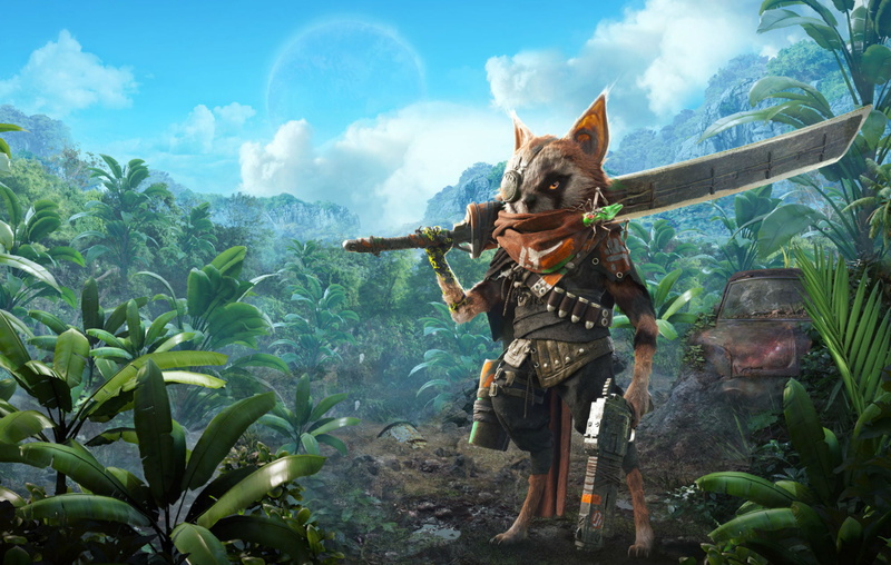 gun, clouds, sword, biomutant, eyepatches, 1080P, plants