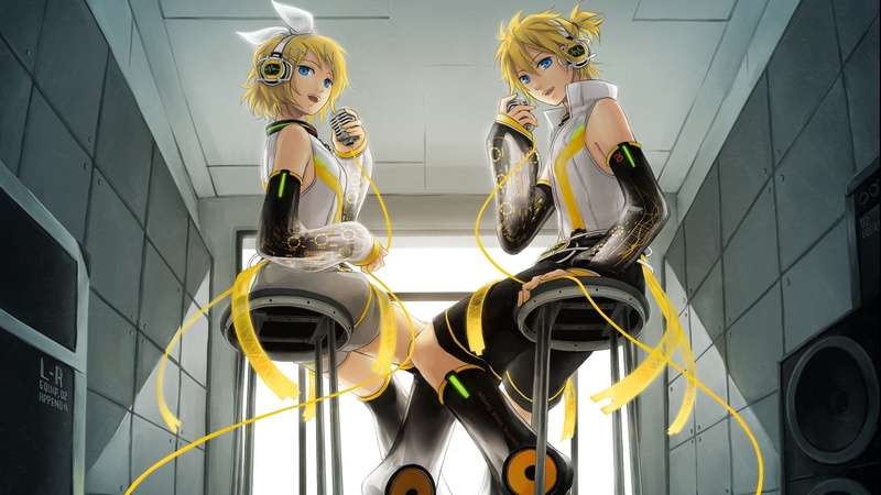 1920x1080 px, low angle view, art, human representation, art and craft, x, decoration, creativity, Rin and Len, 1080P, female likeness, rin, architecture