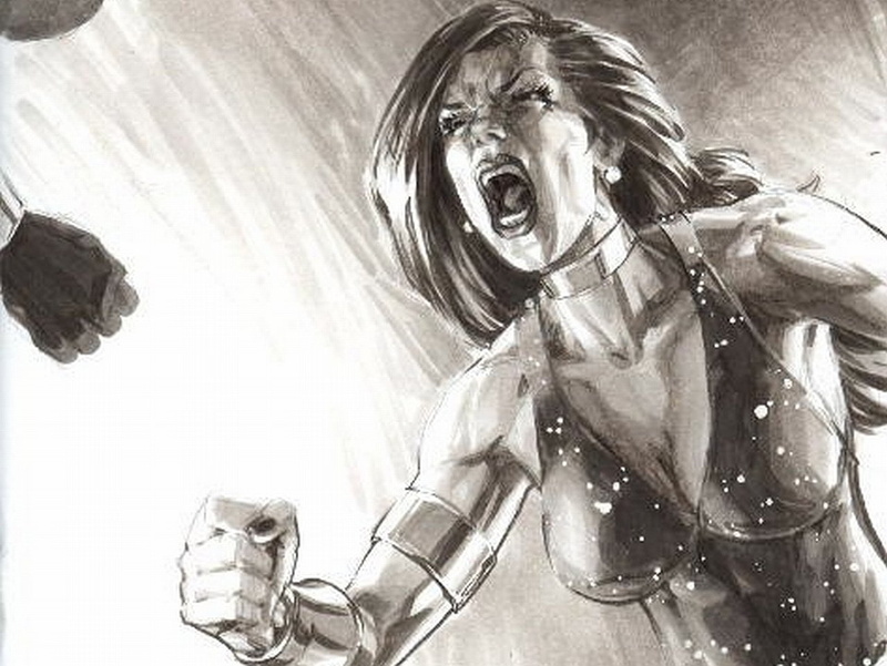 females, one person, indoors, mouth open, women, young adult, weapon, Comics, waist up, Donna Troy, adult, event, Justice League, 720P, hair, long hair
