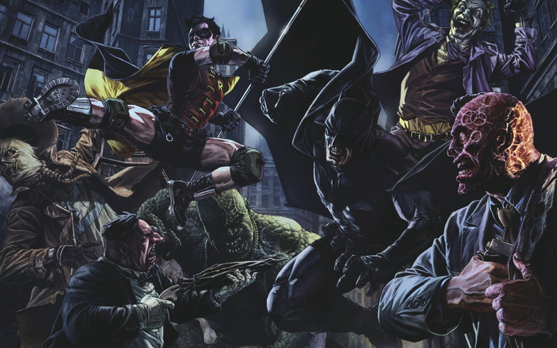 Robin (DC Comics), Batman, Scarecrow (Batman), Two-Face, Penguin (DC Comics), 1080P, Joker, Killer Croc