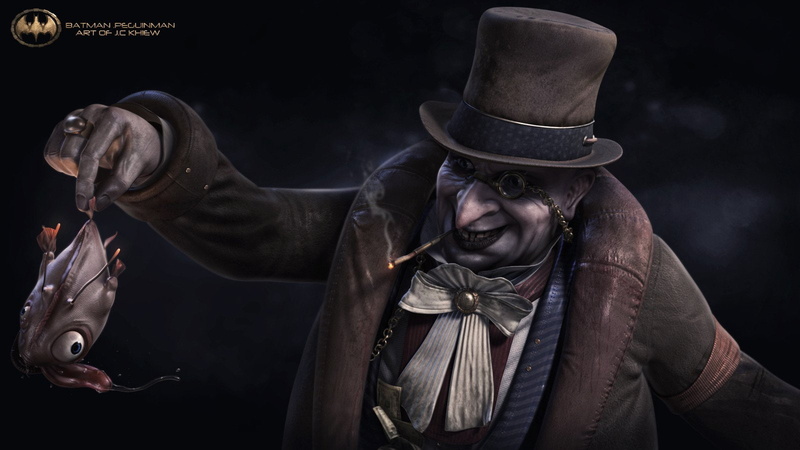 indoors, front view, portrait, adult, Batman, people, Penguin (DC Comics), jewelry, 720P, waist up, men, clothing, hat, cowboy, emotion, leather, males