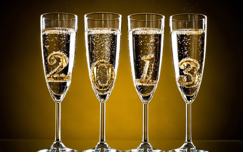 set, clear, Champagne, glass, New, flute, Year, Happy, 2013, 1080P