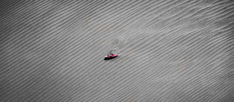 high angle view, flip flop, scenics - nature, plastic, ladybug, beauty in nature, land, field, sandal, sun, beach shoes, black white, aerial view, landscape