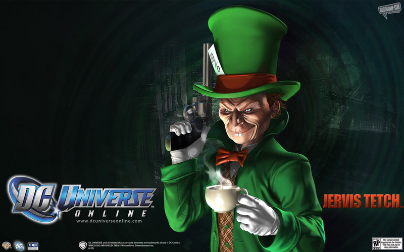dc universe online, adult, occupation, indoors, emotion, blackboard, happiness, standing, waist up, people, drink, 720P, males, costume, clothing, smiling