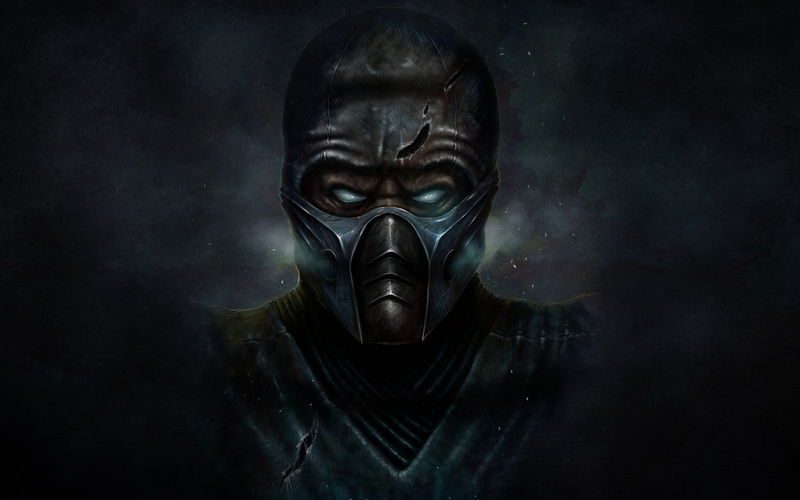 sub-zero, human Head, hood - clothing, 720P, backgrounds, black Color, ninja, digital composite, portrait, kombat, mortal kombat, mask - Disguise, spooky