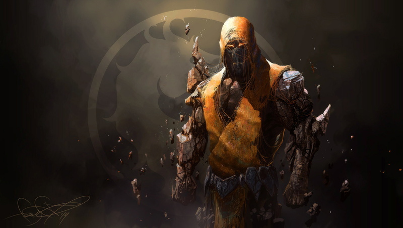 Ninja, Hood, Man, Mortal Kombat, 1080P, Mortal Kombat X, Logo, Warrior, Belt, Glowing Eyes, Tremor (Mortal Kombat), Orange Eyes
