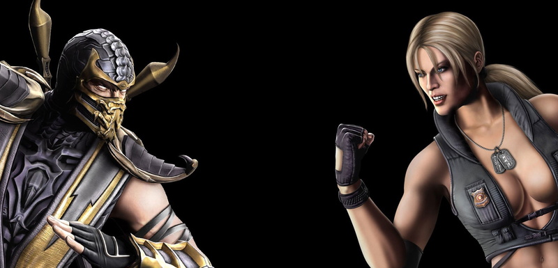 beauty, Mortal Kombat, refreshment, drink, women, black background, young women, happiness, two people, beautiful woman, Sonya Blade, smiling, people, video games