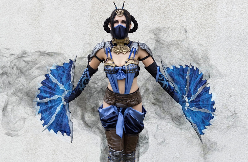 women, 2K, cosplay, model, Kitana, Mortal Kombat, fantasy girl