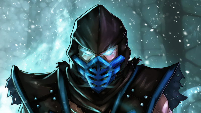 digital art, Mortal Kombat 11, Sub Zero, scorpion, Mortal Kombat, artwork, blue, mortal kombat 10, Mortal Kombat 9, mask, 4K, Mortal Kombat X, Mr. ze