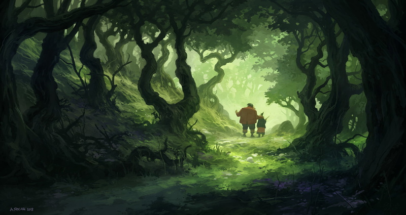 forest, twigs, leaves, nature, trees, Andreas Rocha, 1080P, people, road