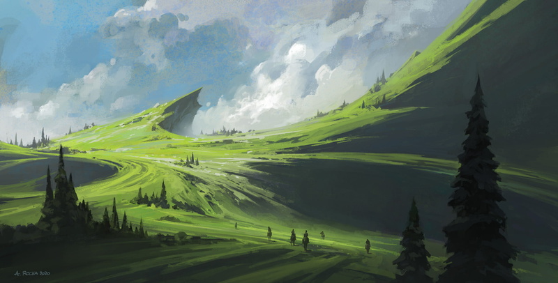 Andreas Rocha, digital art, 1080P, landscape