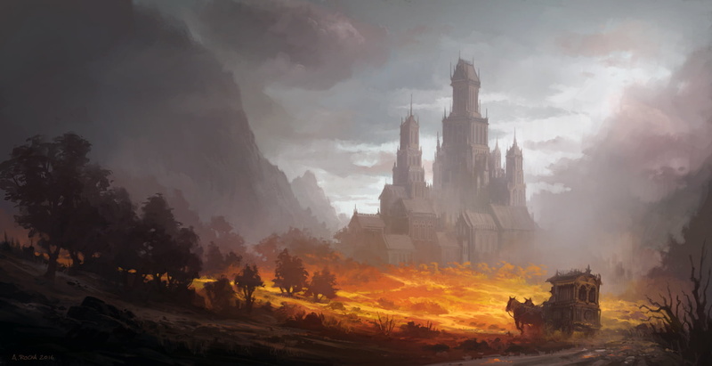 digital art, castle, Andreas Rocha, landscape, 720P