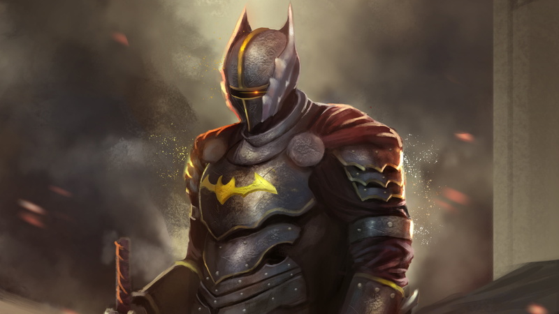 artwork, The Dark Knight, fantasy art, medieval, superhero, painting, DC Universe, drawing, digital painting, DC Comics, knight, fantasy warrior, digital