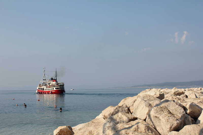 sea, mode of transportation, sailboat, solid, croatia, tranquility, land, nautical vessel, tranquil scene, travel, beauty in nature, the coast, environment