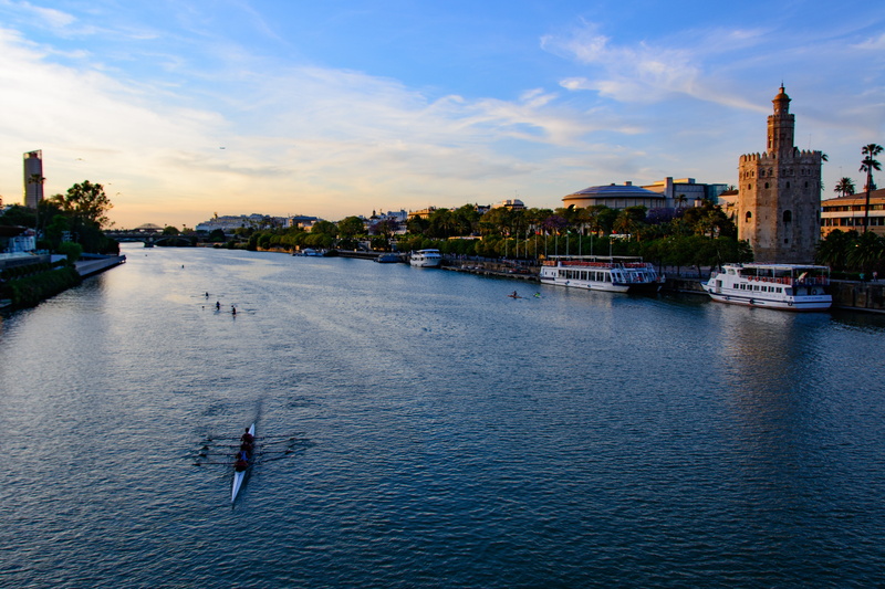 transportation, Seville, lifestyles, body, sky, sport, Water, outdoors, city, nature, sunset, building exterior, Sports, mode of transportation, architecture