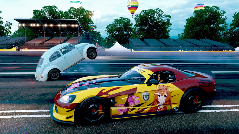 formular drift, Forza Horizon 4, video game art, Tate no Yuusha no Nariagari, 1080P, Raphtalia, Forza, Volkswagen Beetle, Drifting, shield hero, Corvette