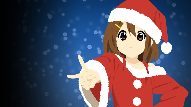 portrait, red, adult, anime vectors, one person, blue background, holiday, blue, winter, snow, holiday - event, copy space, Christmas, costume, anime, girl