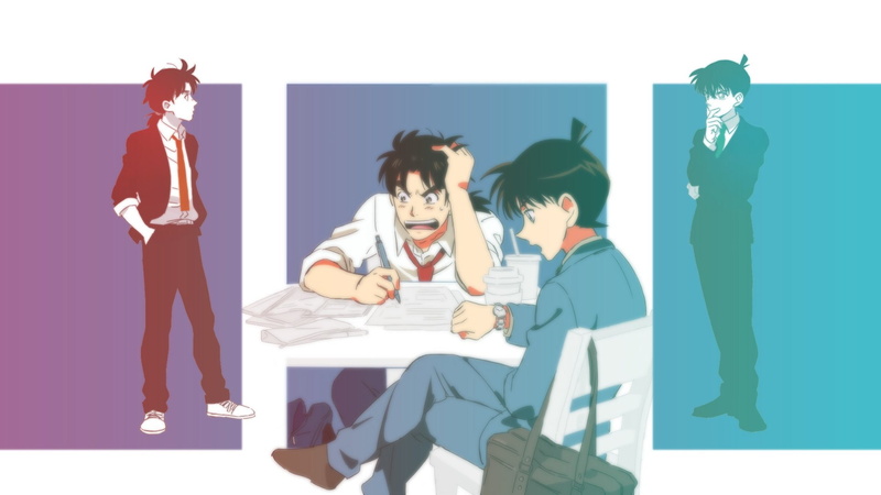Crossover, 1080P, Shinichi Kudo, Detective Conan, Kindaichi Shounen no Jikenbo, Hajime Kindaichi, Anime