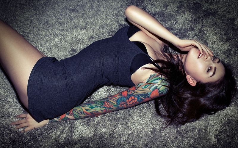 tatoo, beauty, woman, girl, lying, 720P