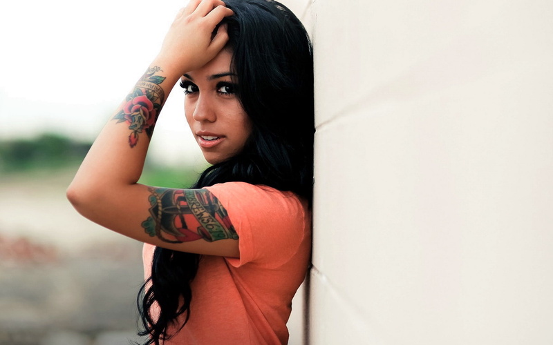 tatoo, woman, brunette, girl, 720P, mood, female