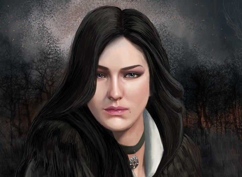 1080P, Witcher 3: Wild Hunt, violet, look, art, Jennifer, the enchantress, eyes, Yennefer of Vengerberg