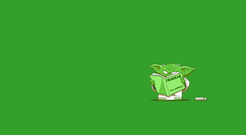 wars, reading, Funny, green color, green background, Grammar for Dummies, 1080P, toy, Master Yoda, art and craft, Green, close-up, indoors, single object