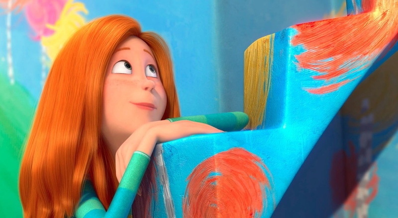the lorax, beauty, animation, portrait, haired, human face, hairstyle, 1080P, multi colored, character, lifestyles, body part, one person, looking, indoors