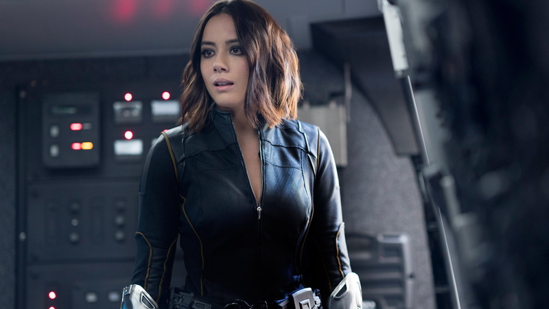 leather, black, zip, woman, wearing, Season 4, jacket, Chloe Bennet, Agents of SHIELD, 2K, Skye, Daisy Johnson