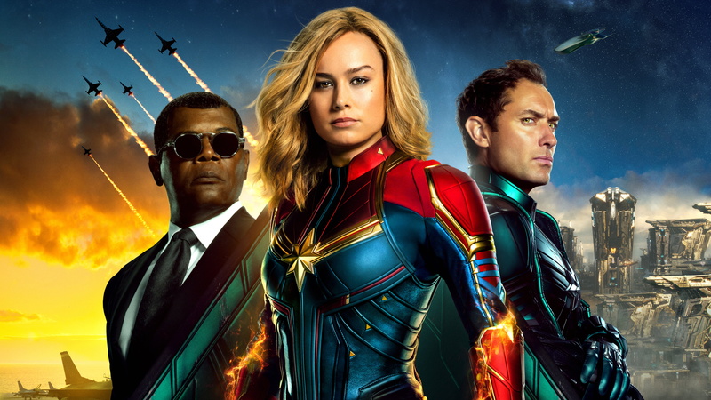Samuel L. Jackson, Movie, Captain Marvel, Nick Fury, 4K, Brie Larson