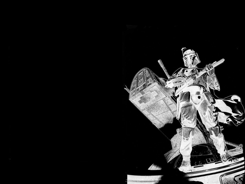 star, Bounty Hunter, digital, wars, 720P, fett, Star Wars, bobba, Bobba Fett, Black and White