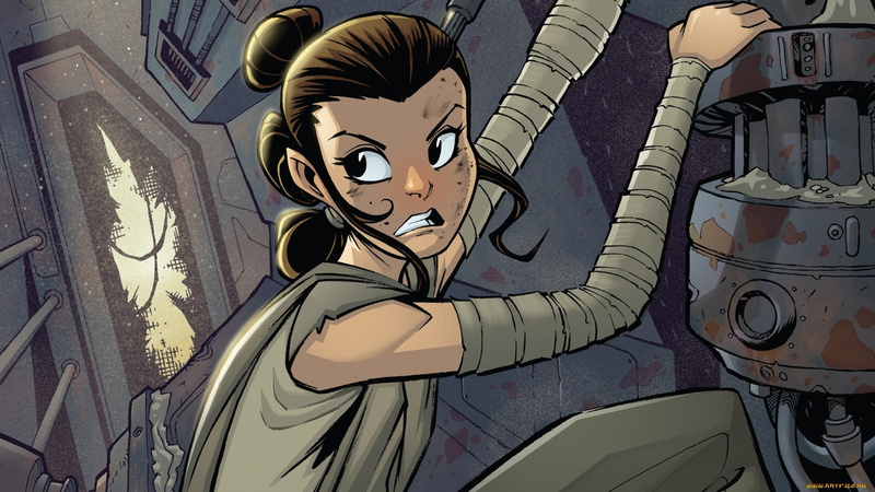 1080P, Star Wars, comic art, Rey, Star Wars Heroes, Rey (from Star Wars)