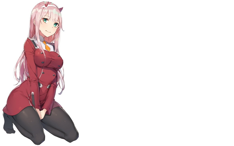 Zero Two (Darling in the FranXX), 1080P, Darling in the FranXX, pink hair, simple background, anime girls