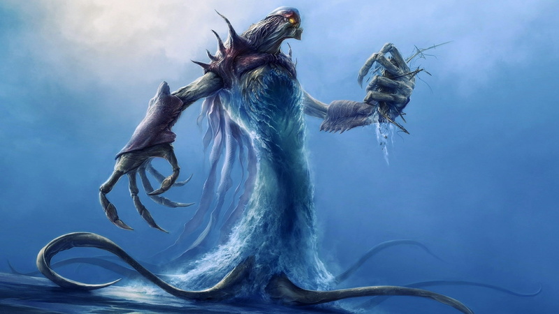artwork, monsters, hd, fantasy, 1080P, water, abstract, x, creatures, art