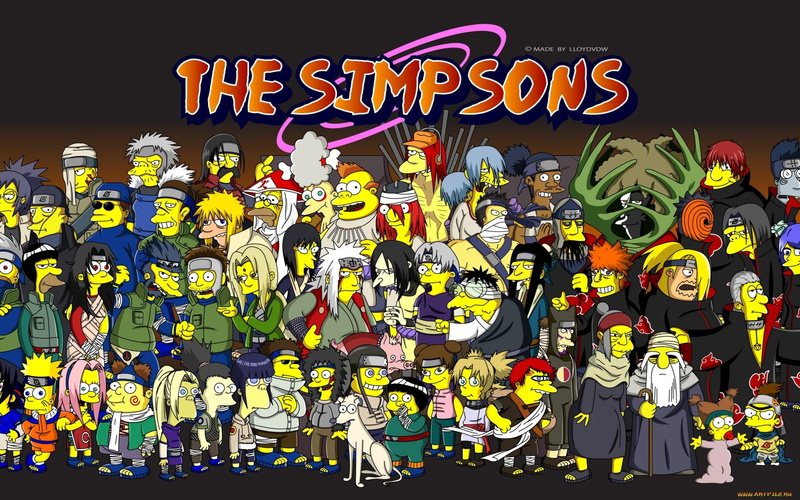 homer, naruto, villains, akatsuki, series, goku, heroes, simpson, shippuden, bart, 1080P, simpsons, lisa, cartoons, son