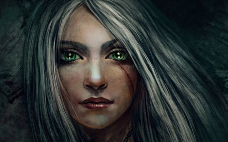 Women, Green Eyes, Fantasy, Girl, Scar, Woman, 720P
