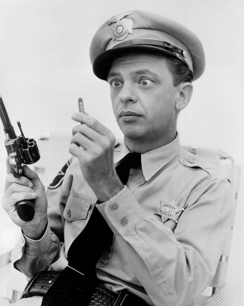occupation, portrait, comedy, real people, pictures, clothing, television, indoors, don knotts, black and white, communication, young men, andy griffith