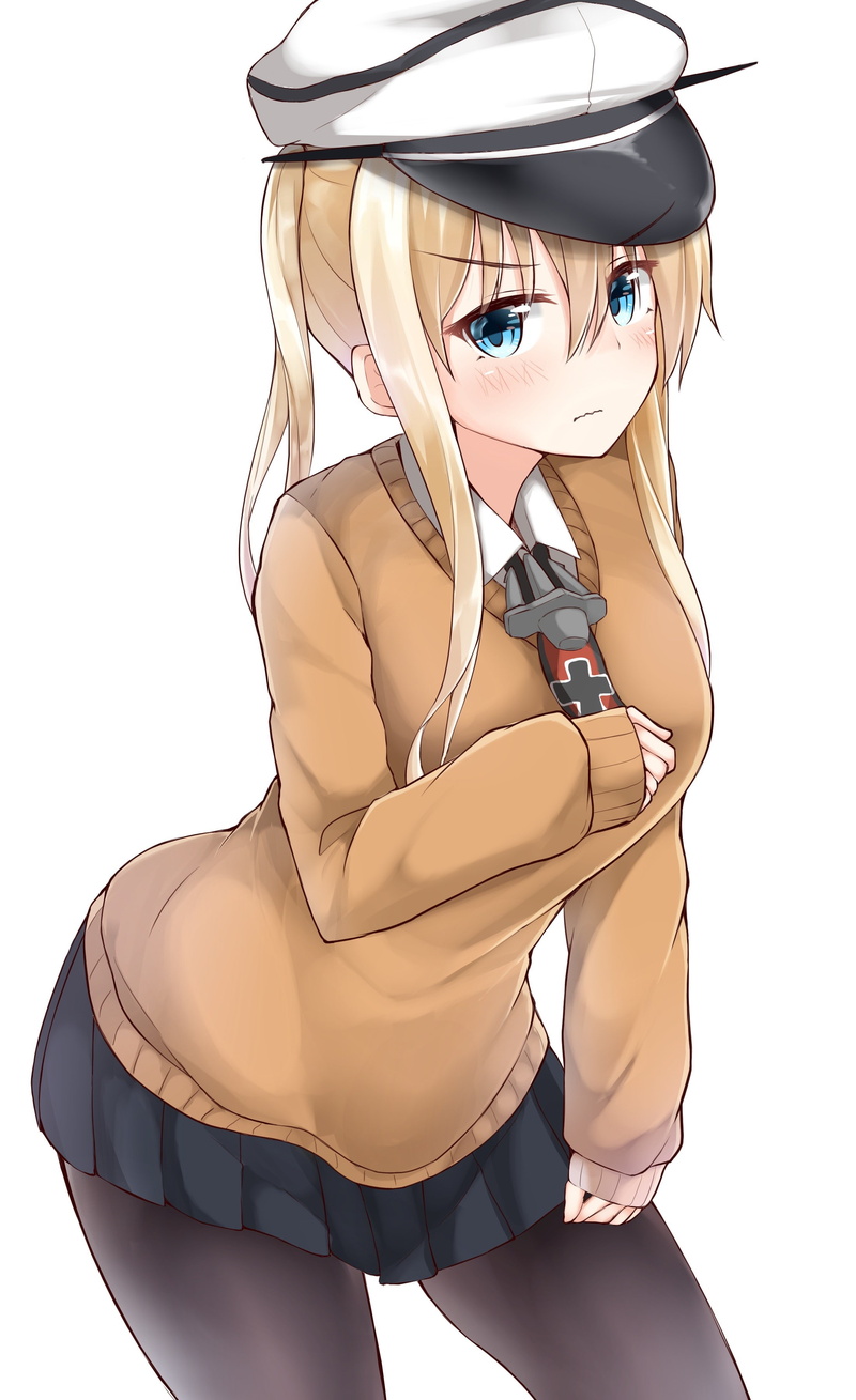beauty, studio shot, beautiful woman, anime, females, white background, Graf Zeppelin (KanColle), long hair, Kantai Collection, anime girls, adult, one person