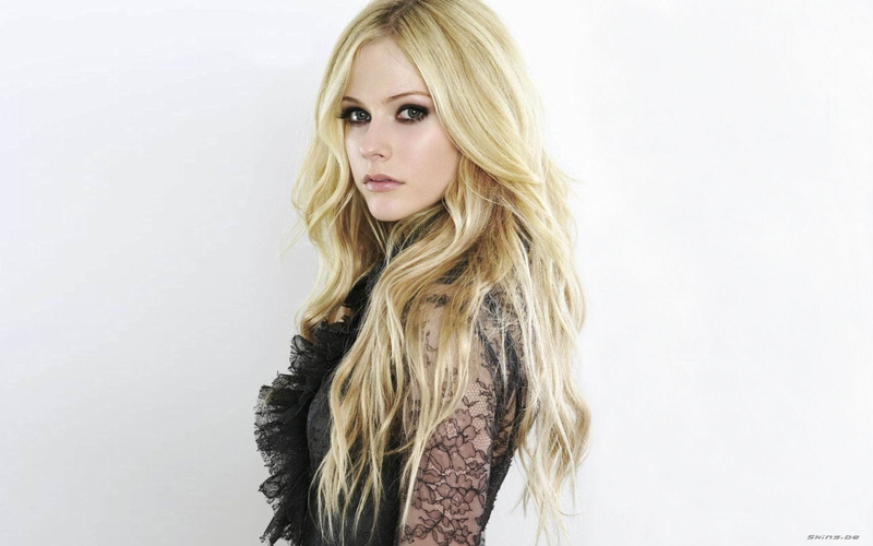 long hair, top, front view, white background, singer, ruffled, s, 720P, studio shot, hair, portrait, Avril Lavigne, beautiful woman, standing, young adult