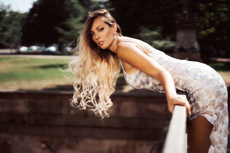Andreas-Joachim Lins, dress, hair, girl, Olya Alessandra, 1080P, pose