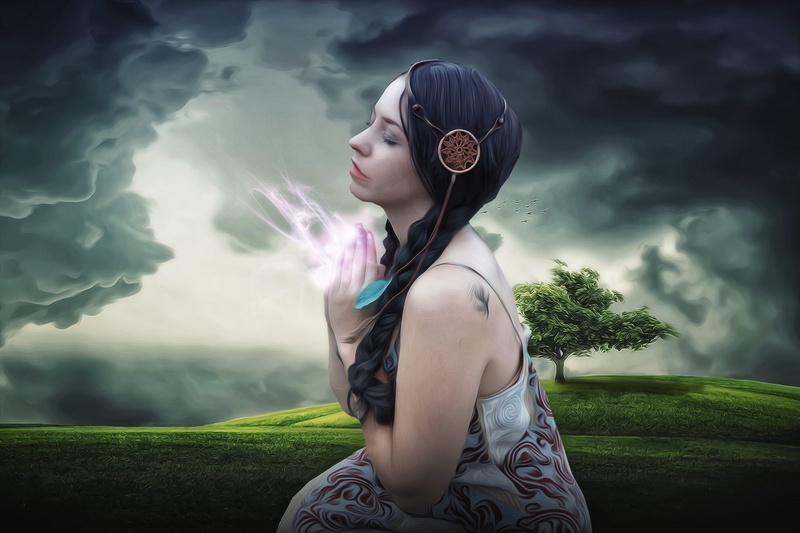 cloud - sky, looking, adult, hair, pray, storm cloud, female, pray for rain, fantasy portrait, tree, hairstyle, plant, portrait, young women, black, young adult