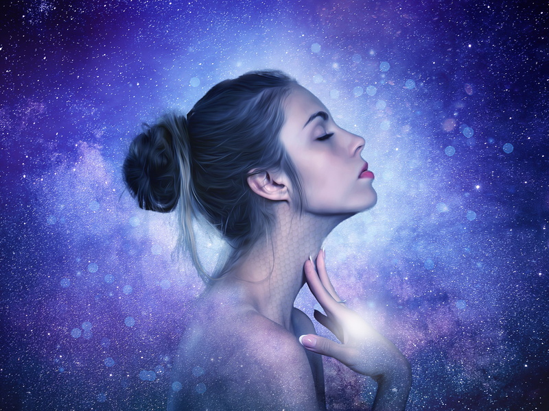 digital composite, beauty, girl, photoshop, one person, beautiful woman, woman, women, looking, space, female, side view, sci-fi, light, adult, young adult