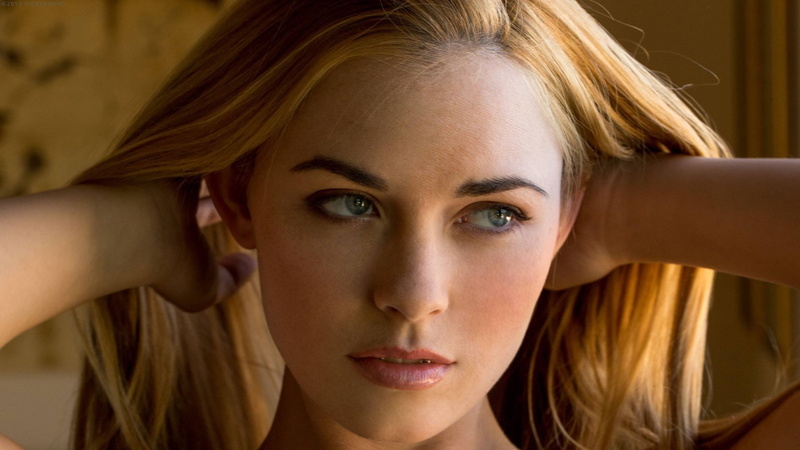 face, hands in hair, 1080P, Bailey Rayne, model, blonde, portrait, women