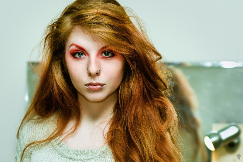 makeup, portrait, gray, beauty, focus on foreground, face, leisure activity, one person, beautiful woman, headshot, s, dyed hair, adult, hair, women, contemplation