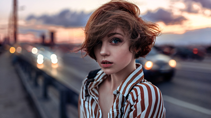 Olga Pushkina, Girl, Street, Look, Hair, 1080P, Model, Beautiful, Russian